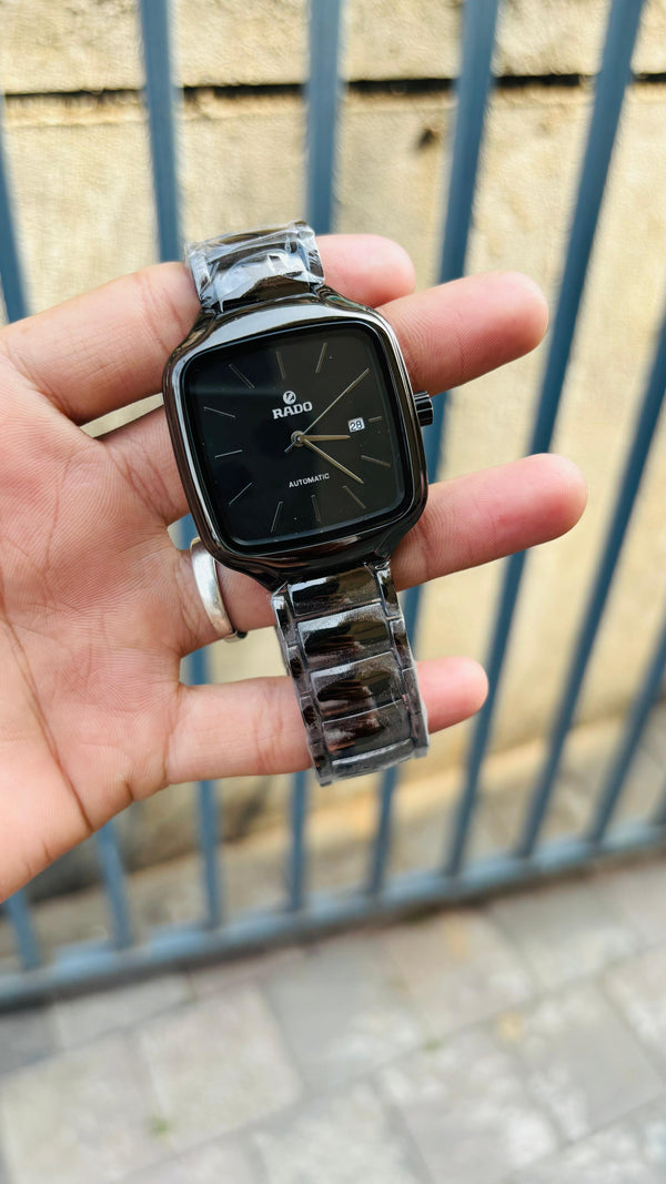 Rado True Square Automatic Black Dial Watch For Men's