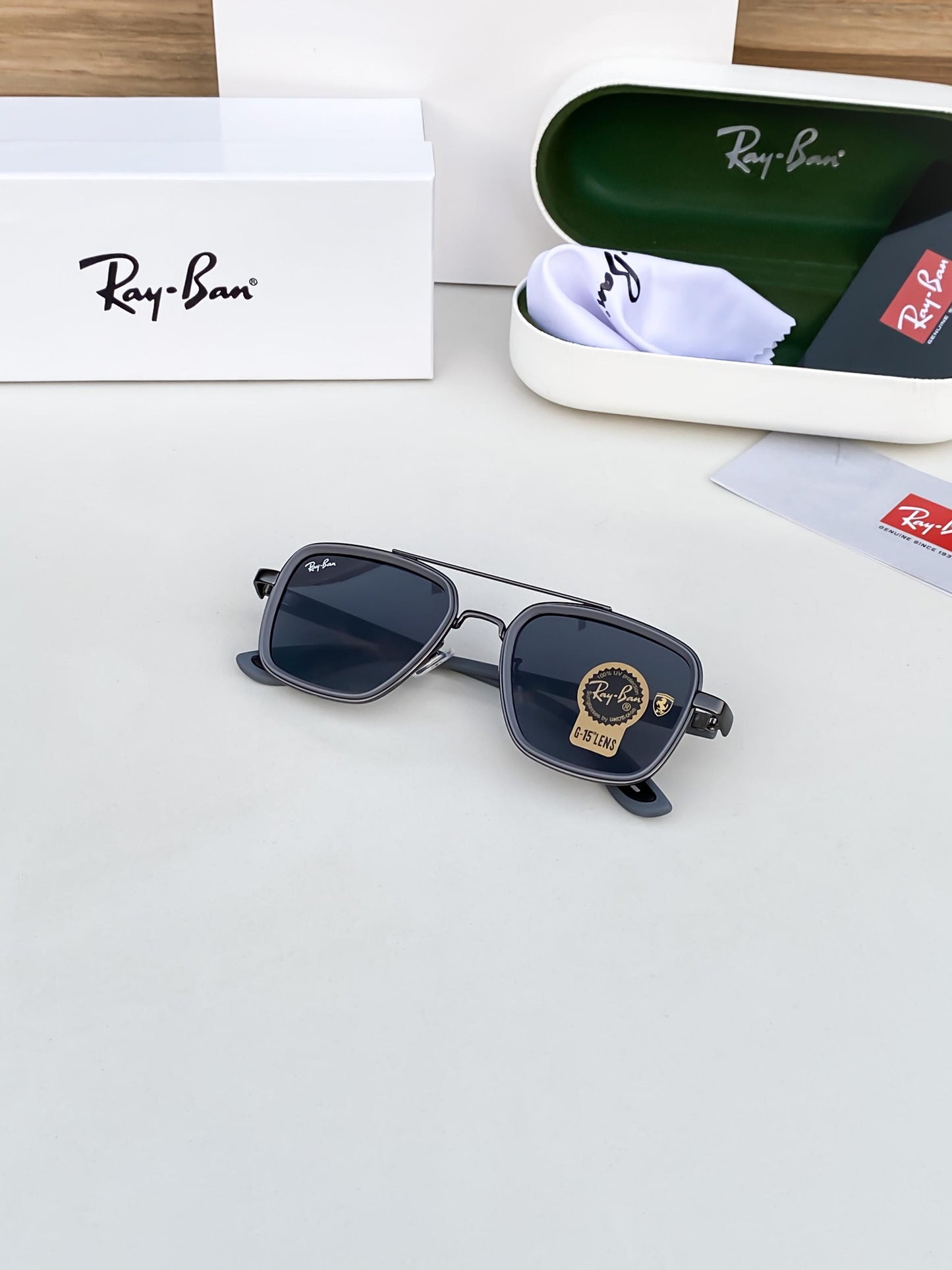 Premium Ray Ban Grey Frame Sunglasses