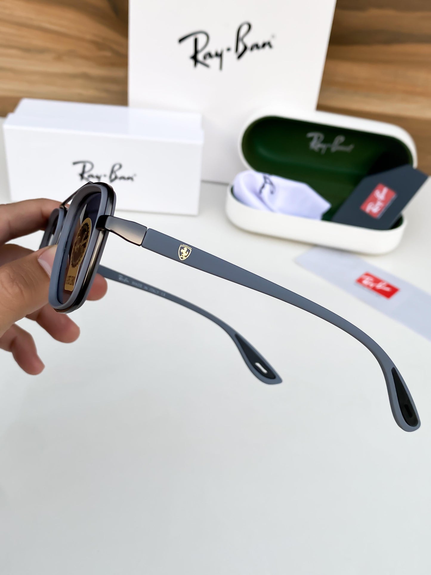 Premium Ray Ban Grey Frame Sunglasses