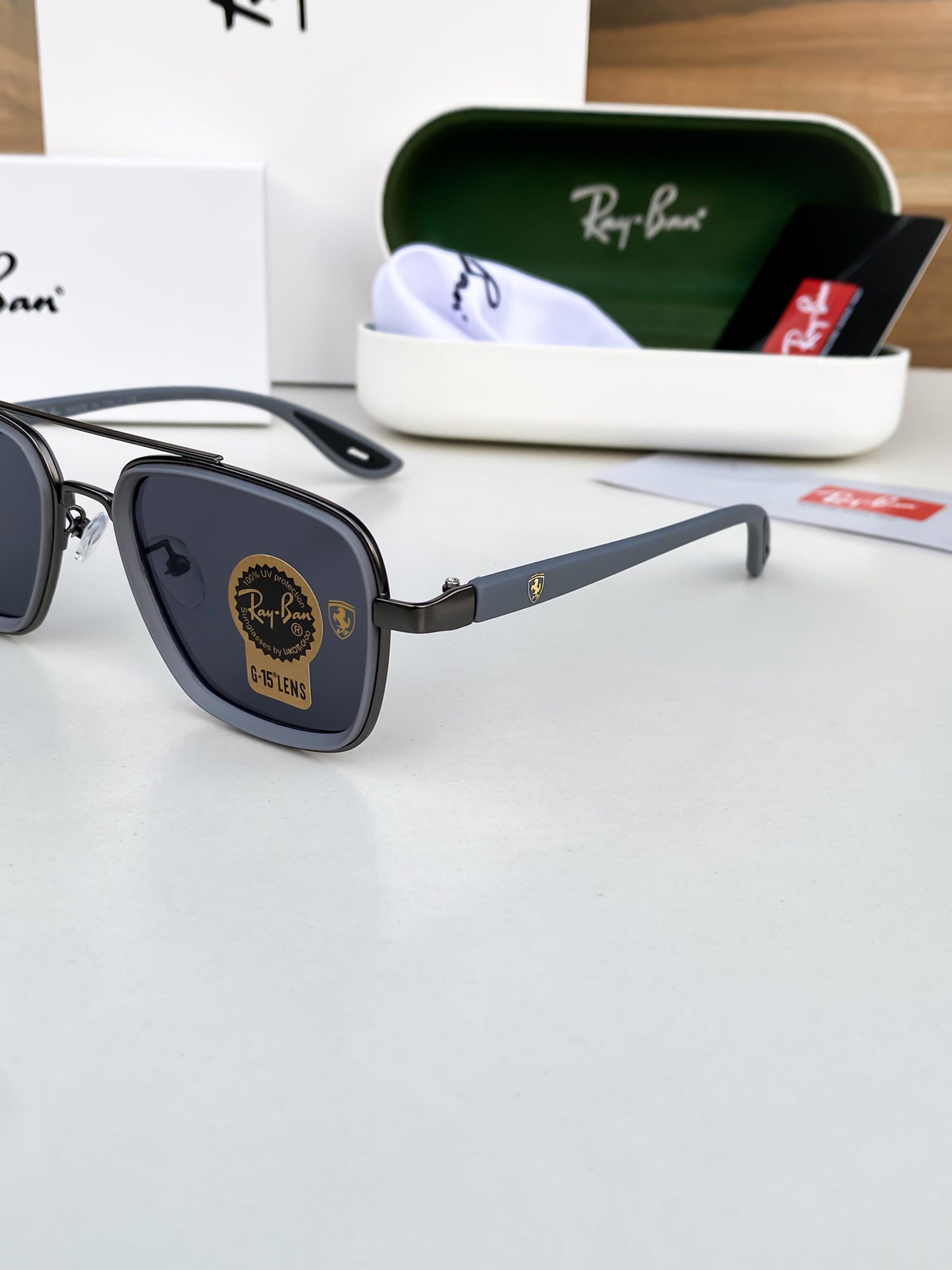 Premium Ray Ban Grey Frame Sunglasses