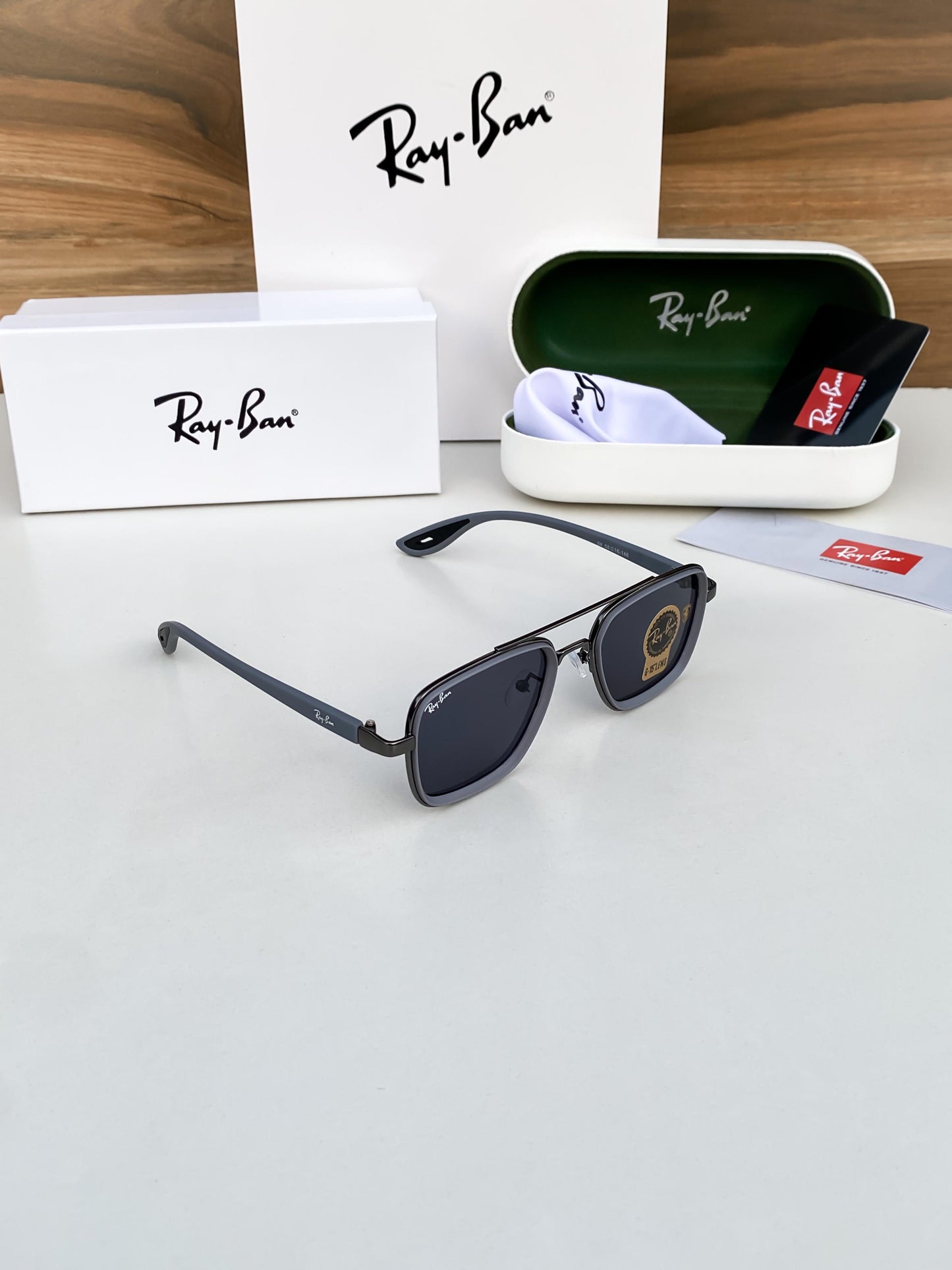 Premium Ray Ban Grey Frame Sunglasses