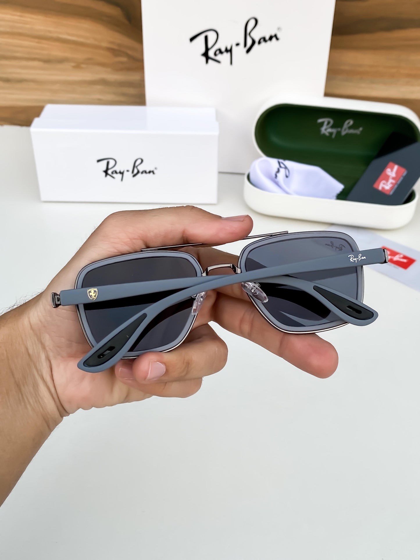 Premium Ray Ban Grey Frame Sunglasses