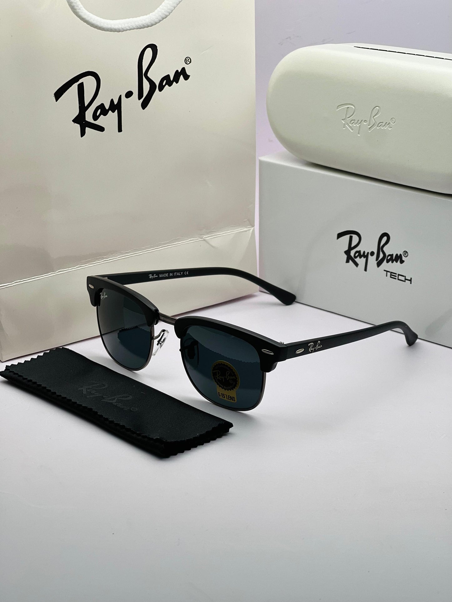 Classy Ray Ban Black Lens Sunglasses