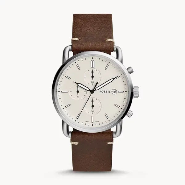 Fossil White-Silver Dial Chronograph For Men’s Watch