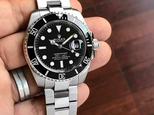 Rol-ex Automatic Black Bezel Men's Watch