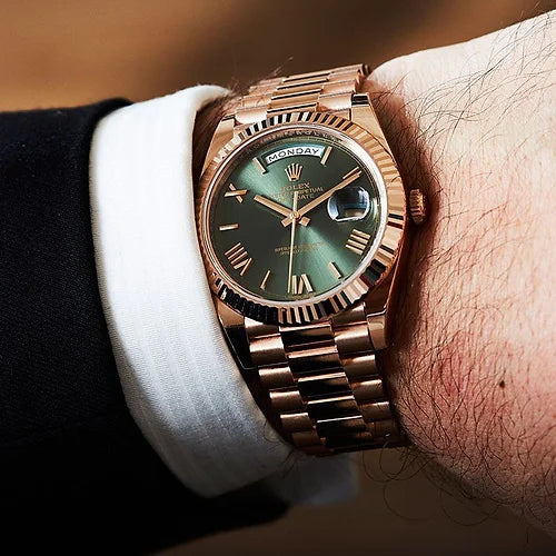 Rol-ex Day-Date Oyster Green Dial Men's Watch