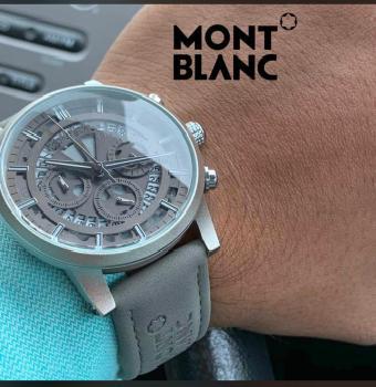 Mont Blanc M1122 Grey Chronograph Leather Men's Watch