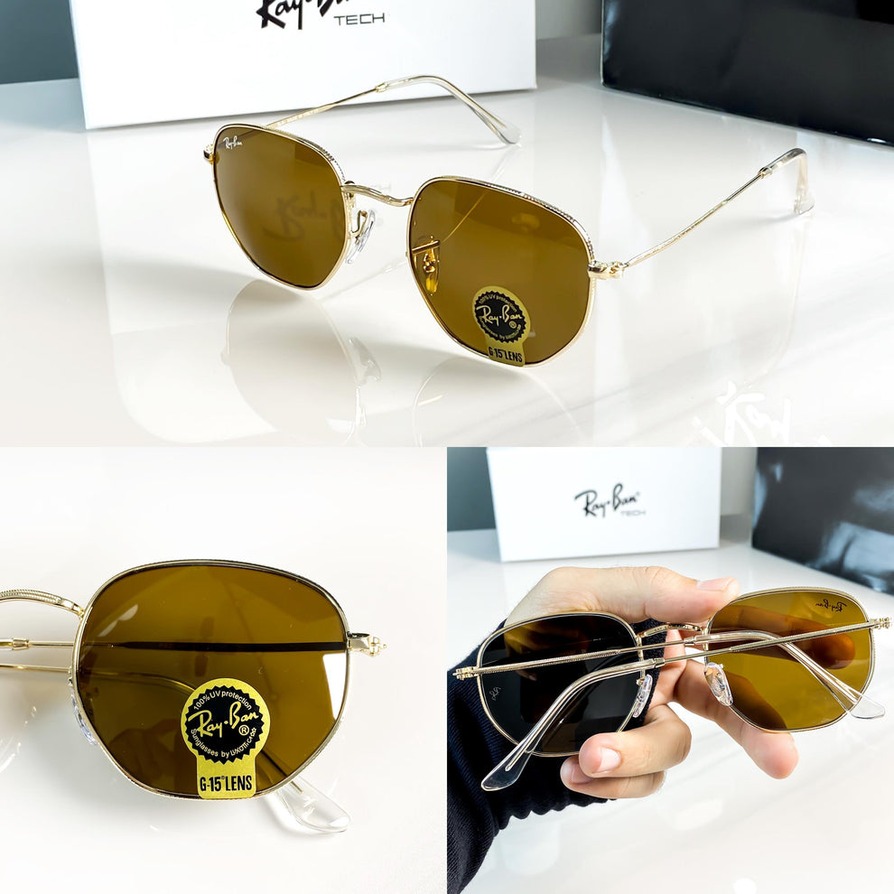 New Brown Gold Aviator Sunglasses