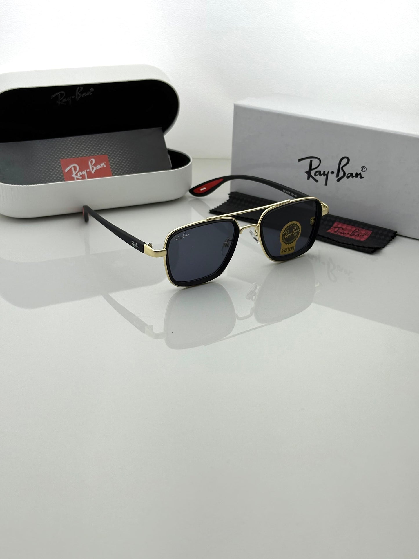 Affordable Black Shade And Gold Sunglasses