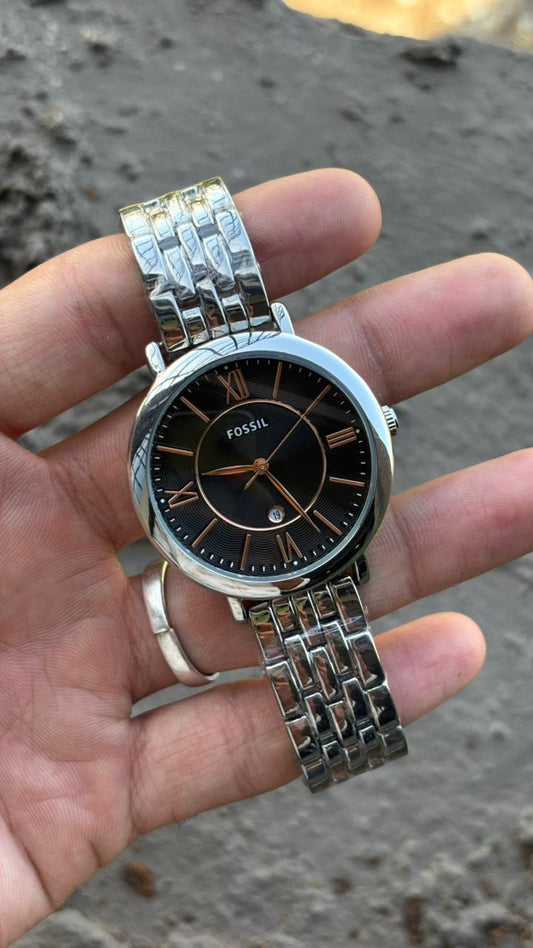 Fossil Black Dial Analog Women's Watch