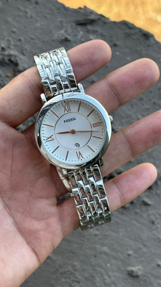 Fossil White Dial Analog Luxury Women's Watch