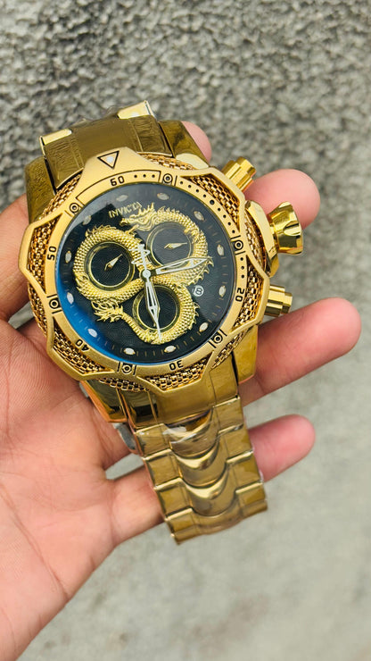 Invicta Heavy Metal Black Gold Men's Watch