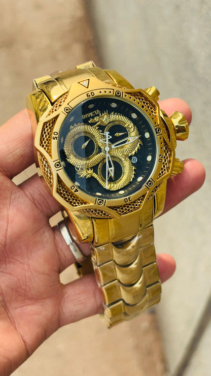 Invicta Heavy Metal Black Gold Men's Watch