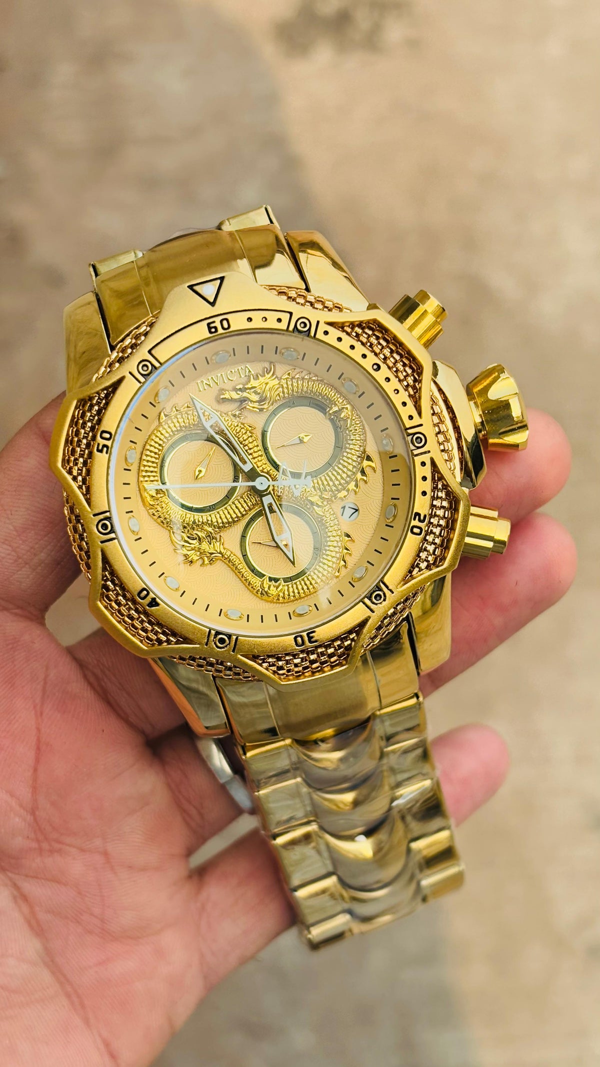 Gold Invicta watch Invicta - Gold Plated Dragon - 52mm – BG Gear Co main image 3
