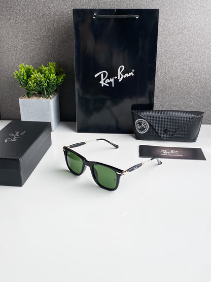 Ray Ban Green Shade And Gold Sunglasses