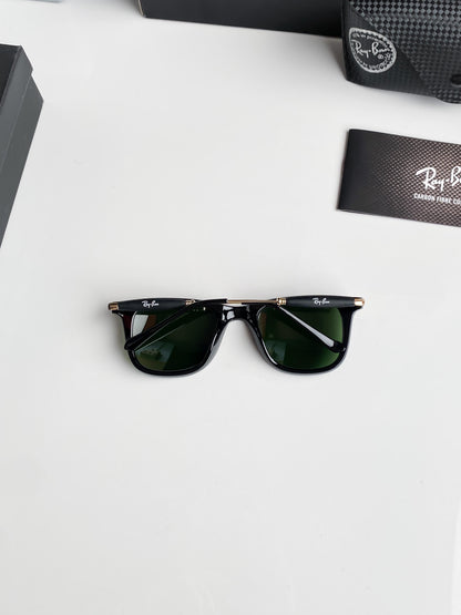 Ray Ban Green Shade And Gold Sunglasses