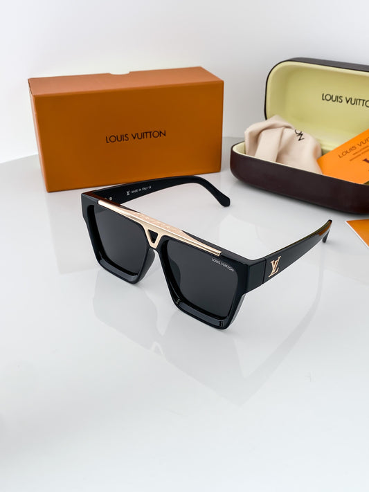 L V Black Frame Wayfarer Shape Sunglasses