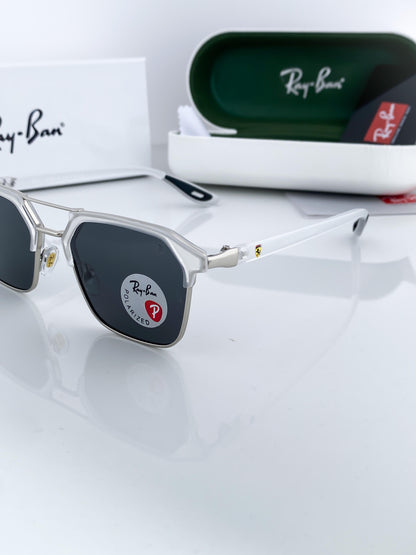 Branded Ray Ban White Frame Sunglasses