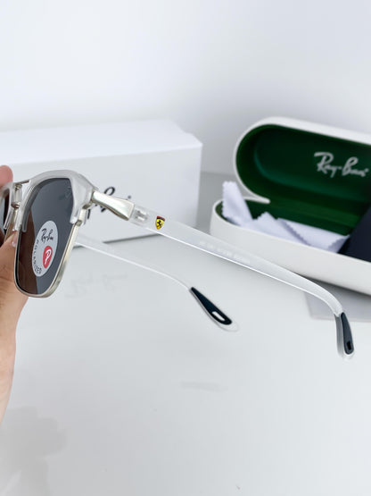 Branded Ray Ban White Frame Sunglasses