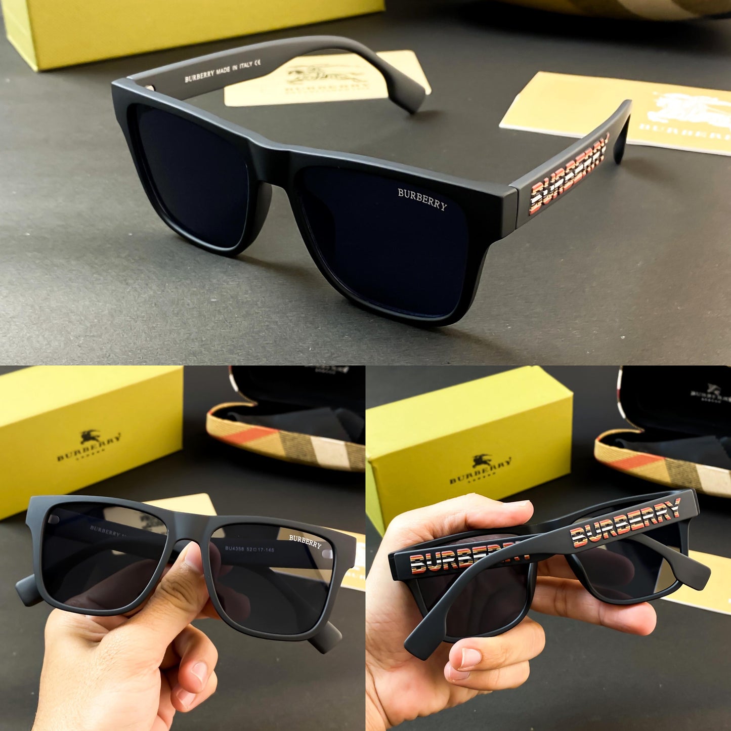 Fancy Black Square Sunglass