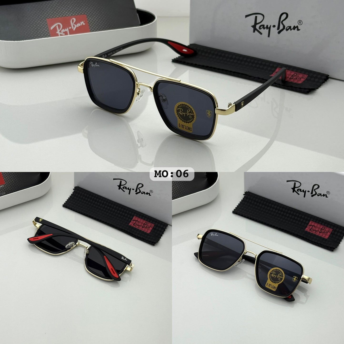 Affordable Black Shade And Gold Sunglasses
