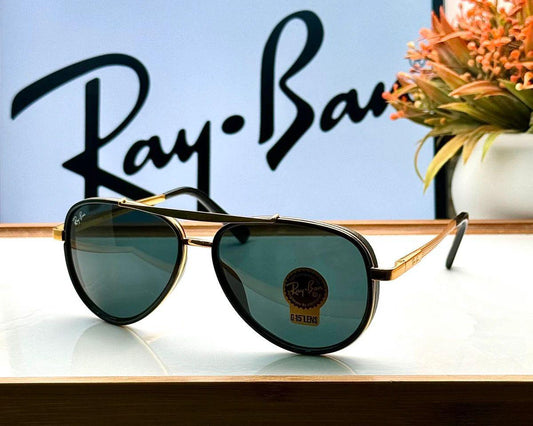 Modern  Gold Black Lens Sunglasses