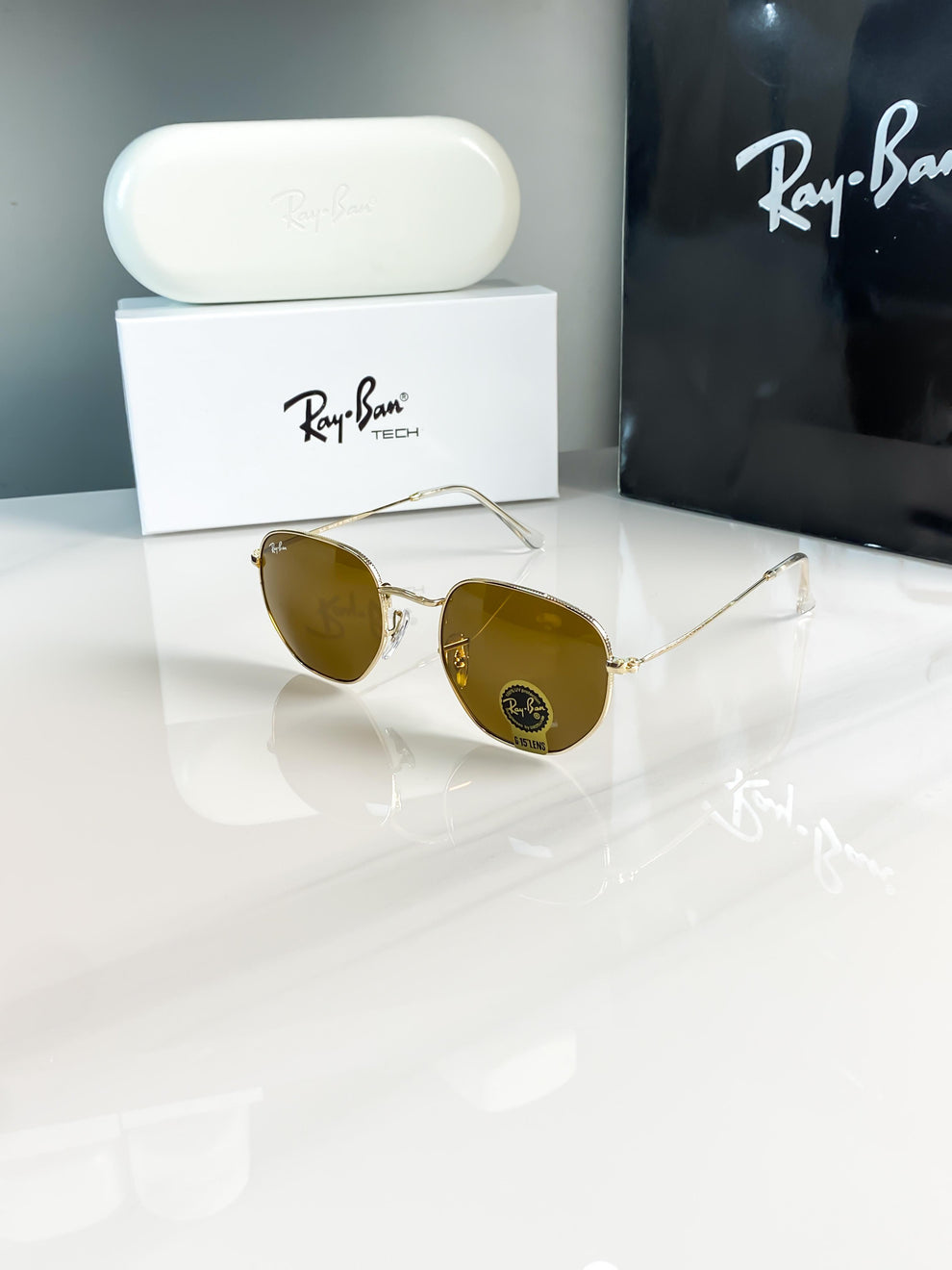 New Brown Gold Aviator Sunglasses