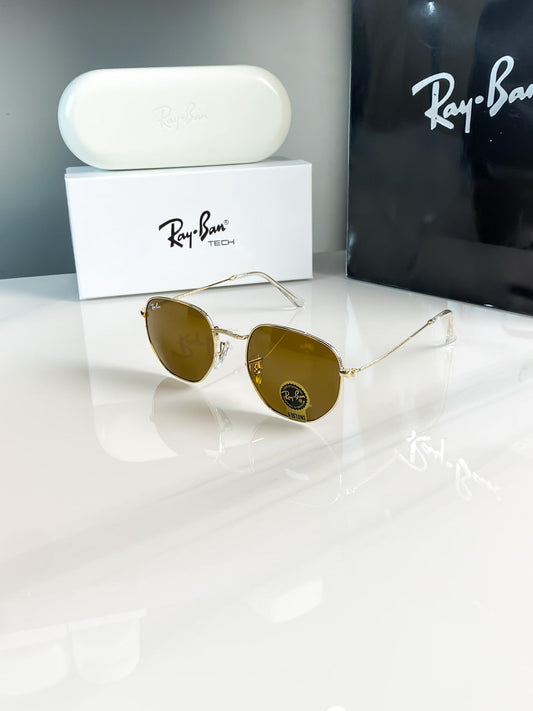 New Brown Gold Aviator Sunglasses