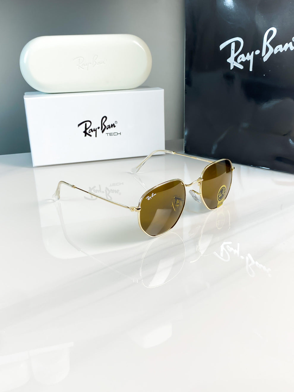 New Brown Gold Aviator Sunglasses