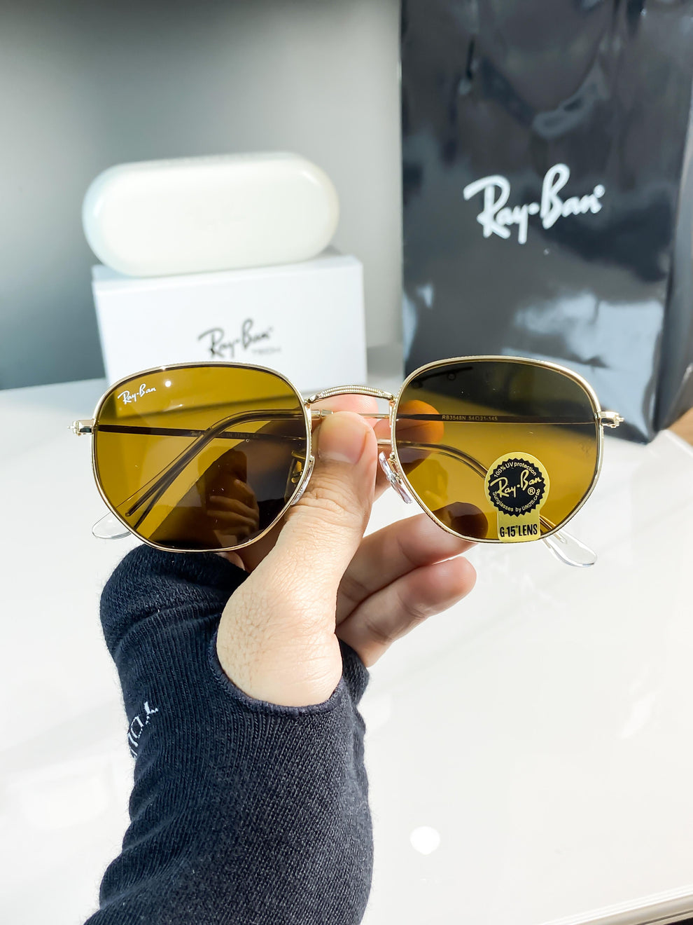 New Brown Gold Aviator Sunglasses