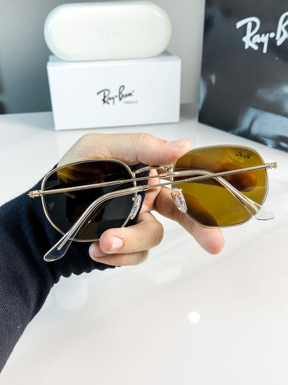 New Brown Gold Aviator Sunglasses