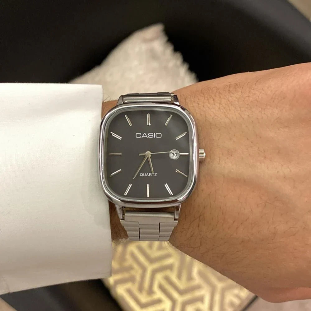 Casio Vintage Black Dial Quartz Watch For Unisex