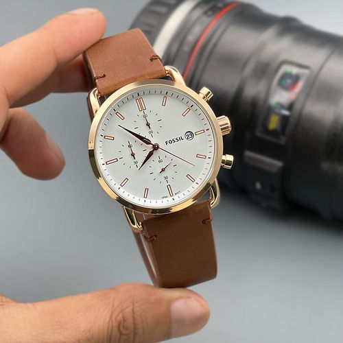 Fossil White Dial Leather Belt Analog For Men's Watch