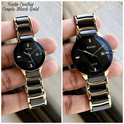 Rado Black Dial Metal Belt For Couple Watch