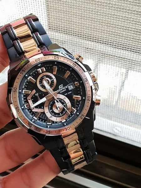 Casio Edifice Black And Rose Gold Chronograph Men's Watch