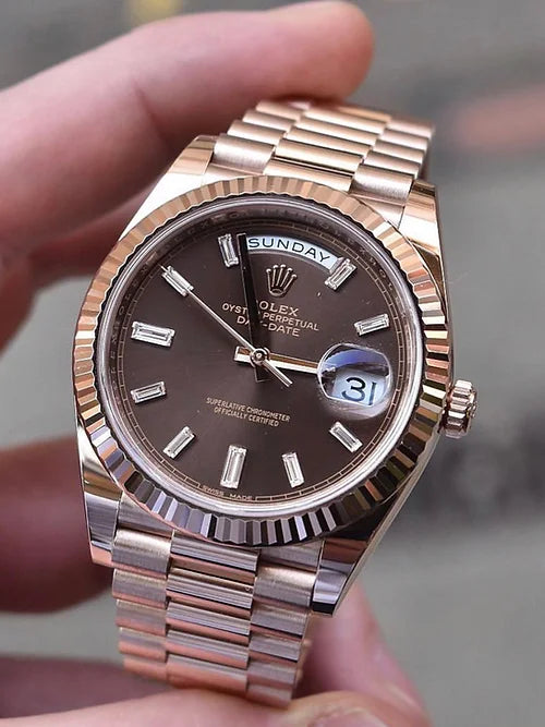 Rolex Day-Date Oyster Gold With Brown Dial Men's Watch