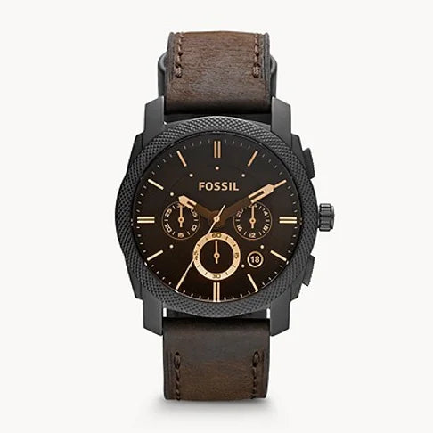 Fossil Brown Chronograph Leather Belt Watch For Men's