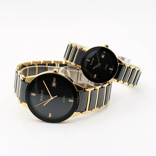 Rado Black Dial Metal Belt For Couple Watch