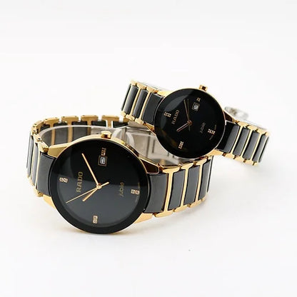 Rado Black Dial Metal Belt For Couple Watch