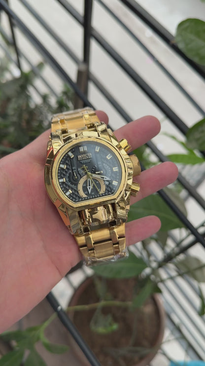 Invicta Classic Black Gold Mens Watch