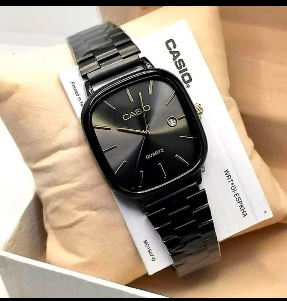 Casio Vintage Full Black Dial Quartz Watch For Unisex
