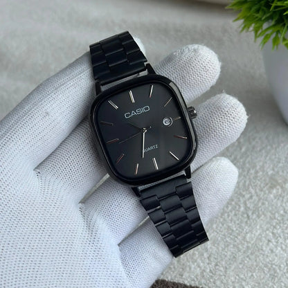 Casio Vintage Full Black Dial Quartz Watch For Unisex